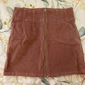Wild Fable Corduroy Skirt in Mauve with Front Zipper